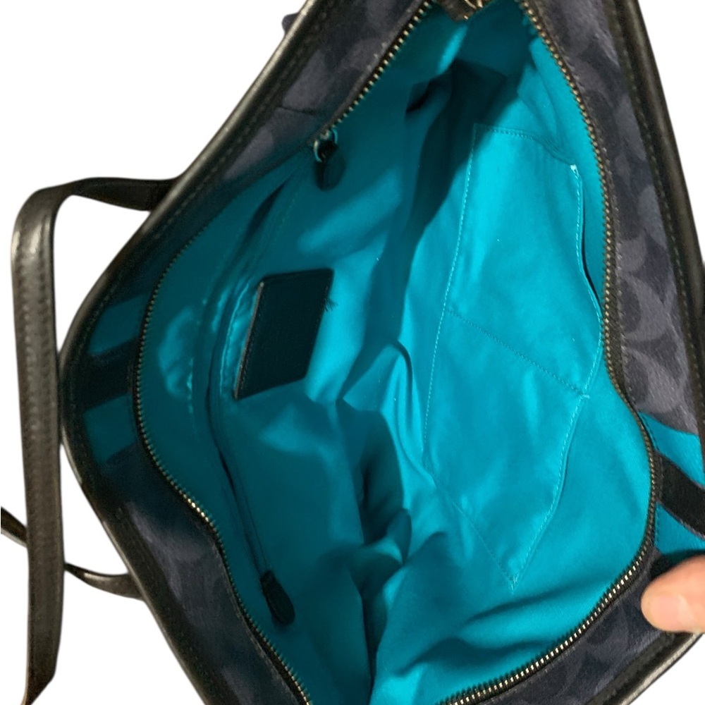 Coach Black and Blue Varsity Signature Tote Bag (item#ryan) - Picture 8 of 10